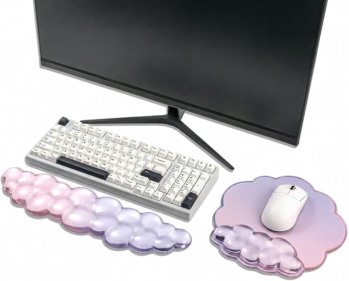 Sumgsn Cloud Keyboard Wrist Rest, Ergonomic Gel Wrist Support Pad for Desk | Soft Gel Heat Dissipating Reduce typing wrist pain Office accessories