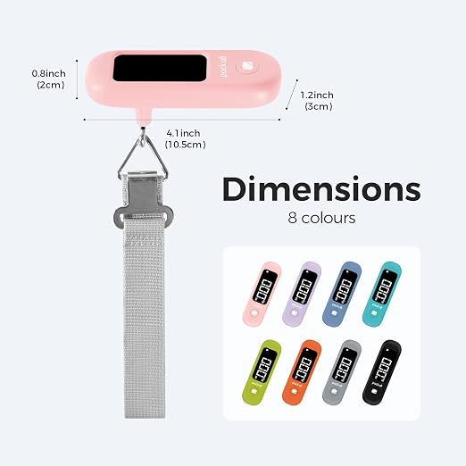 pack all Digital Luggage Scale for Travel, 110Lbs Capacity, 0.1Lb Precision | Handheld, Backlit LCD Display, Lb/Kg/Oz Conversion, Tare Function, Battery Included, Pink