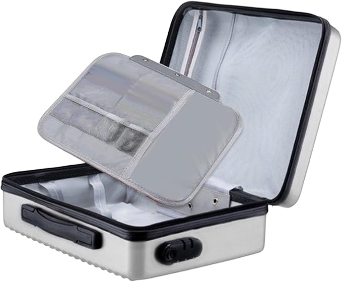 Fireproof Document Box, Secure Storage, Waterproof Briefcase, Sturdy Storage Bag for Contracts, Outdoor, Silver