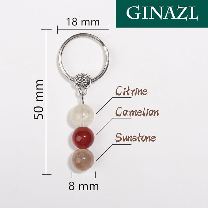 GINAZL Natural Crystals Keychain Gift for New Beginnings, New Beginnings Gifts for Coworker Anxiety Relief Keychain for Women
