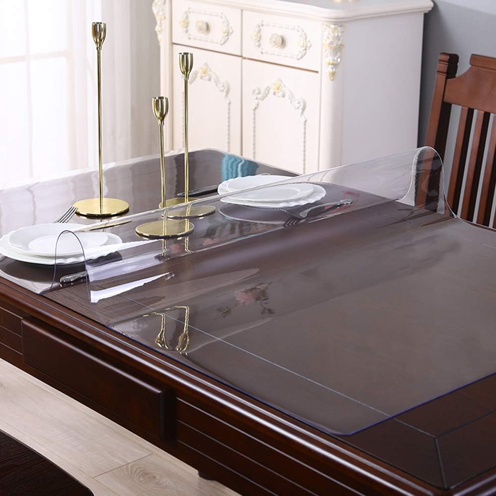 Clear Desk Protector for Coffee Table Writing Desk Work Table Dresser 28x42 Inch Rectangular Clear Desk Cover Mat 1.5mm Thick Wipeable PVC Plastic Table Pad Mat Desk Protector Easy Clean Waterproof