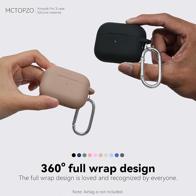 for AirPods Pro 3 Case 2025,Come with Cleaner Kit,Brown | Silicone Protective Cover for Airpod Pro 3rd Generation Case with Keychain,for Women Men,One-Piece Design,Shockproof
