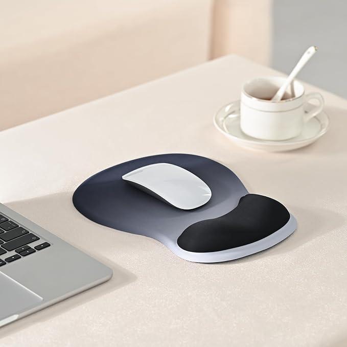 EooCoo Mouse Pad with Gel Wrist Rest, Ergonomic Mousepad Wrist Alignment | Middle Concave Design for Natural Wrist Alignment, Non-Slip Base Mousepad, Carpal Tunnel Relief, Office Desk Accessories