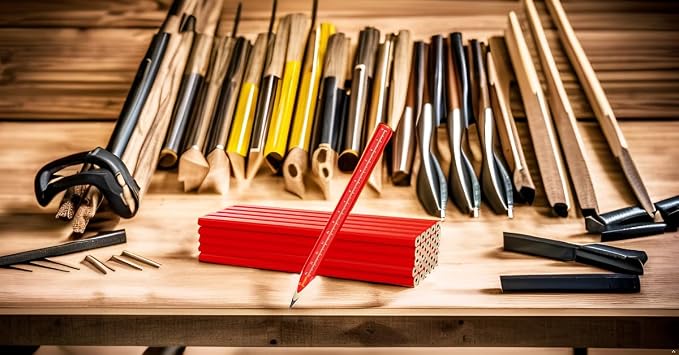 RONDURE 8-Pack Carpenter Pencils for Construction Woodworking Flat pencil - Heavy Duty Contractor Building Pencil Carpentry Woodworking Marking Tool (8 PCS)