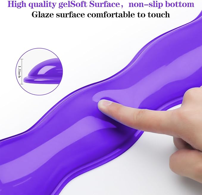 Gel Wrist Rest for Keyboard and Mouse, Wrist Rest for Keyboard, Mouse Wrist Support, Pain Relief, Cool Touch, Non-Skid, Keyboard and Mouse Wrist pad Set