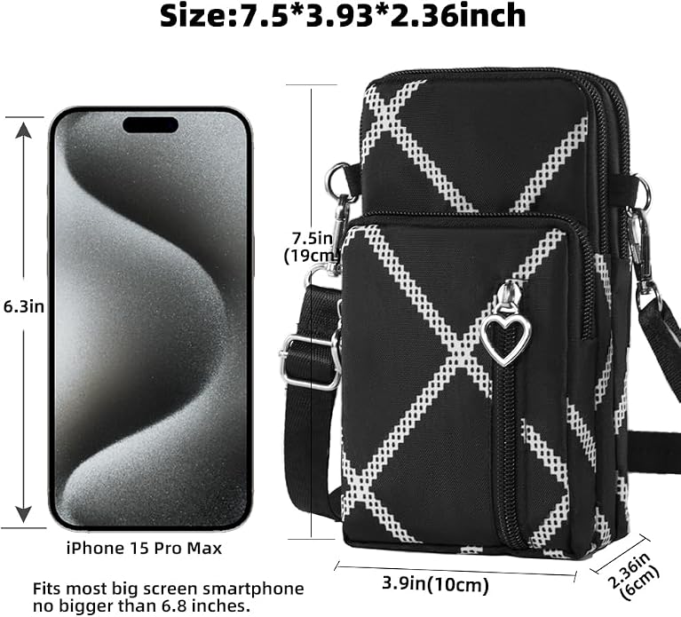 Small Crossbody Bag for Women - Mini Phone Purses with Crossbody Strap and Wallet - Nylon Arm Bag