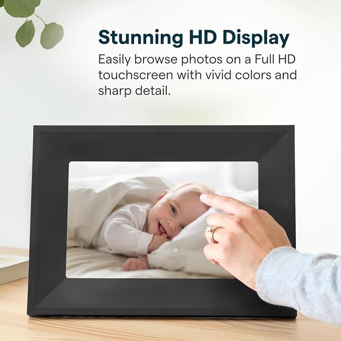 Skylight Digital Picture Frame 2 – 10" Full HD Wi-Fi Touch Screen, 16GB Digital Photo Frame, Load Photos & Videos Directly from Phone, Anti-Glare – Ideal for Personalized Gifting, Black