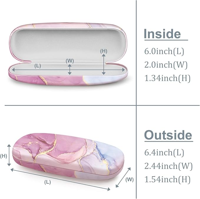 FINTIE Hard Shell Eyeglasses Case, Portable Protective Glasses Cover Eyeglass Holder Box with Cleaning Cloth for Men Women