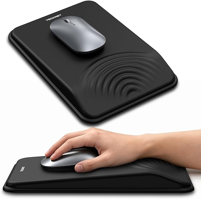 TECKNET Ergonomic Mouse Pad with Wrist Rest, Comfortable Relieves Pain | Built-in Memory Foam and Ergonomic Slope Design Relieves Carpal Tunnel Syndrome Pain, Mousepad for Office Gaming