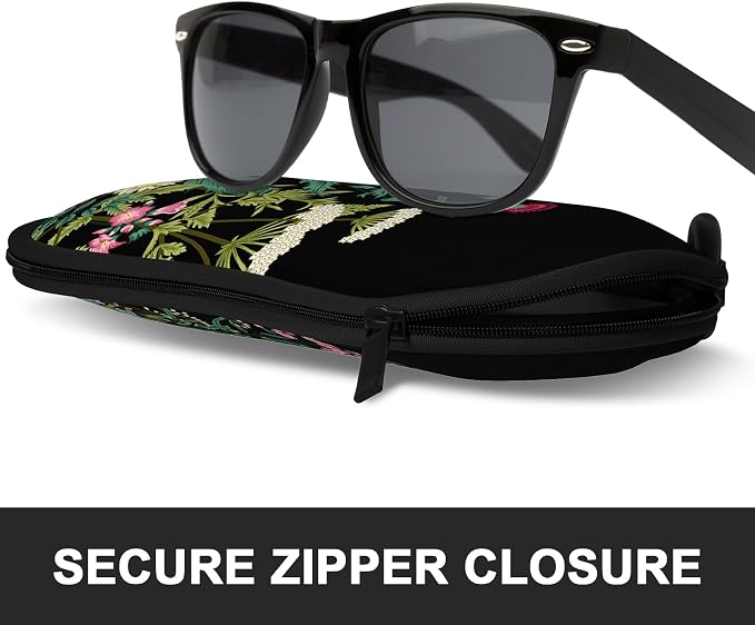 Sunglasses Soft Case, Ultra Light Portable Neoprene Zipper Glasses Case for Men Women