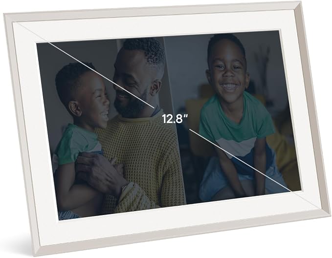 Aura 10" HD WiFi Digital Picture Frame – Free Unlimited Cloud Storage – Send Photos from Phone – No Subscription – Auto On/Off – Gift for Parents & Grandparents (White Mat, 10")