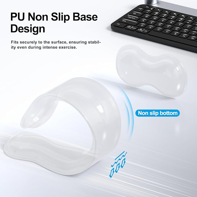 MOKURU Gel Keyboard and Mouse Wrist Rest Set, Comfort Ergonomic Wrist Support, for Wrist Pain Relief, Computer Keyboard Wrist Rest (Transparent)