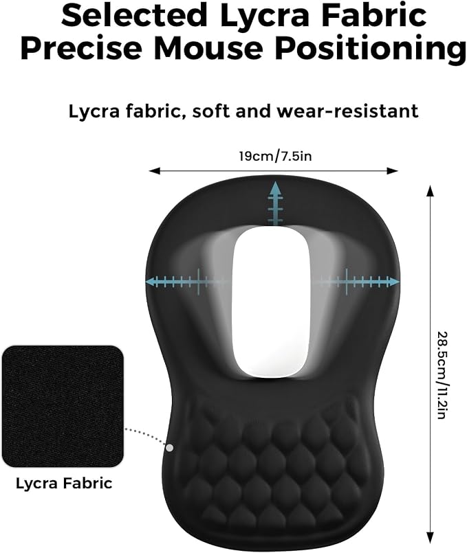 EooCoo Massage Ergonomic Mouse Pad with Dual-Slope Design Wrist Rest | Carpal Tunnel Relief, Memory Foam Wrist Rest, Non-Slip PU Base, Office Desk Accessories