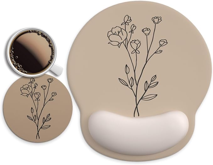 Ergonomic Mouse Pad with Wrist Rest Support,Gel Mouse Pads for Desk | Big Mousepad With Coaster Non-slip & Pain Relief for Computer, Home&Office Desk Decor