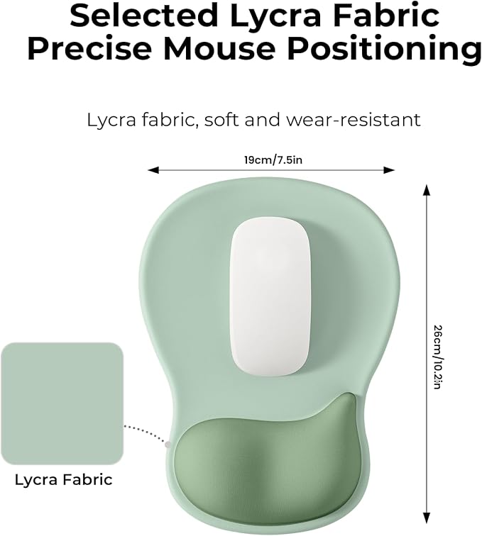 EooCoo Mouse Pad with Gel Wrist Rest, Ergonomic Mousepad Wrist Alignment | Middle Concave Design for Natural Wrist Alignment, Non-Slip Base Mousepad, Carpal Tunnel Relief, Office Desk Accessories