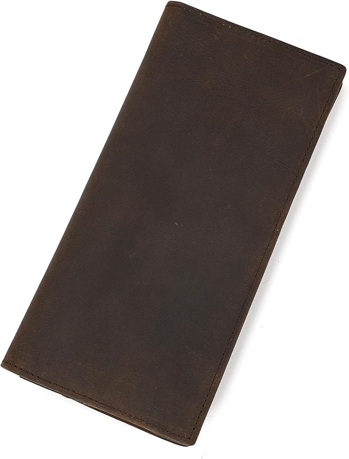 Genuine Leather Long Wallet for Men, Large Capacity Purse Clutch Bag Handbag Checkbook Cash Credit Cards Phone Holder | Large Capacity