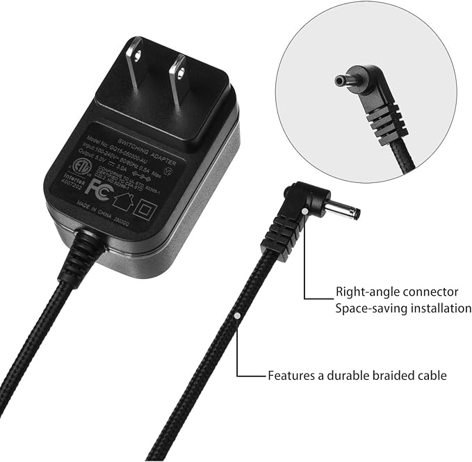 AC Adapter Power Supply 5V 3A for Aura AF900 AF700 AF600 Digital Photo Frame SR-A30503000U2 (Black)