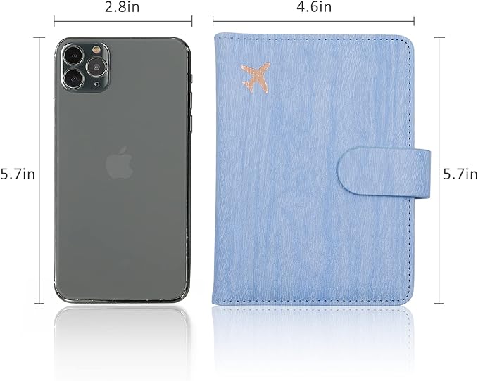 Melsbrinna Rfid Passport Holder for Travel women/Men, Cute Passport Wallet Rfid Blocking Card Slots, Rfid Passport Cover/CaseTravel Wallet, Passport Book Holder (1, Blue4)