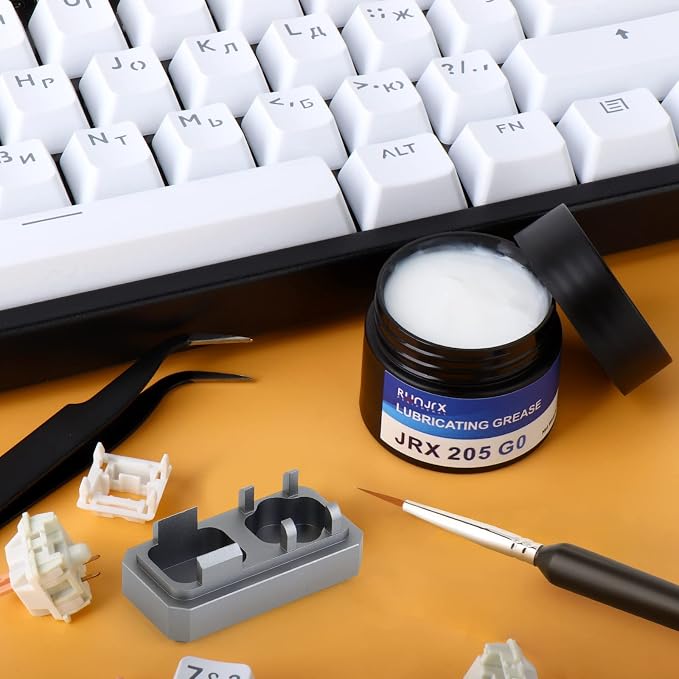 RUNJRX Keyboard Switch Lube Kit JRX 205G0 0.53oz/15g, Switch Opener for MX Cherry Panda Kailh Switch,Lube Brush for Mechanical Keyboard Switch