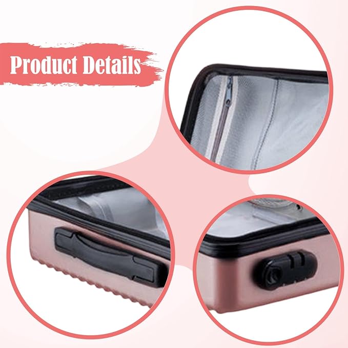 Fireproof Document Box, Secure Storage, Waterproof Briefcase, Sturdy Storage Bag for Contracts, Outdoor, Rose Gold
