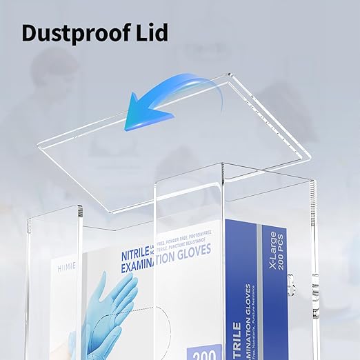 Acrylic Glove Dispenser Wall Mount, Clear Plastic Glove Rack Floating Triple Gloves Box Holder 16.1'' X 10.2'' X 3.8'', Capacity Of 3 Glove Boxes