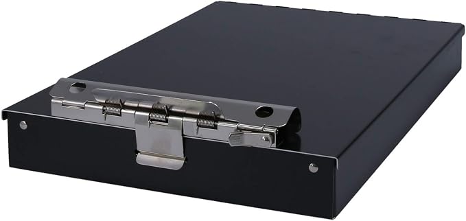 Saunders Cruiser-Mate Black Aluminum Clipboard with Storage, Dual Tray Nursing Folio, HIPAA Compliant Medical Chart Holder, Heavy Duty Recycled Metal, Self-Locking Latch, Made in USA