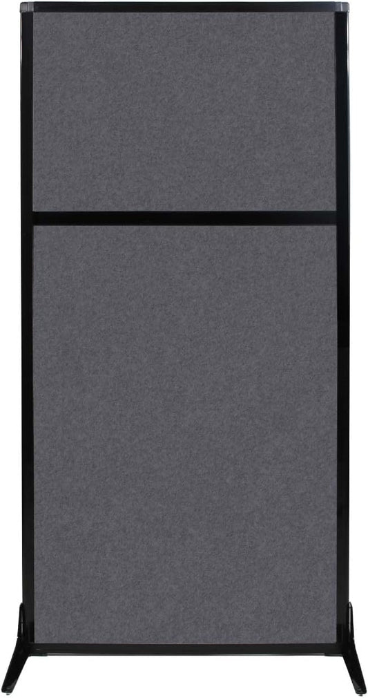 Versare Office Workstation Screen | Portable Wall Divider | Modern Cubicle | Freestanding Privacy Screen | Flexible Work Space | 1 Panel | 33" Wide x 70" Tall Dark Gray SoundSorb Panels
