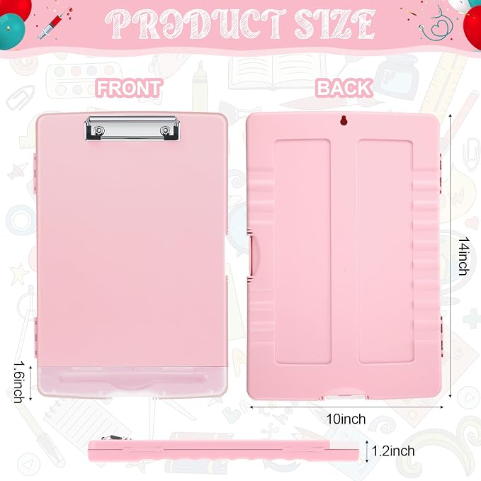 Crtiin 6 Pcs Colored Clipboard with Storage, 8.5 x 11 Inch Heavy Duty Plastic Nursing Clipboard Folder with Pen Holder A4 Medical Holder for Nurse Doctor Teacher Office, Organization (Simple Color)