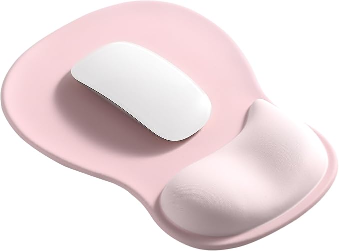 EooCoo Mouse Pad with Gel Wrist Rest, Ergonomic Mousepad Wrist Alignment | Middle Concave Design for Natural Wrist Alignment, Non-Slip Base Mousepad, Carpal Tunnel Relief, Office Desk Accessories