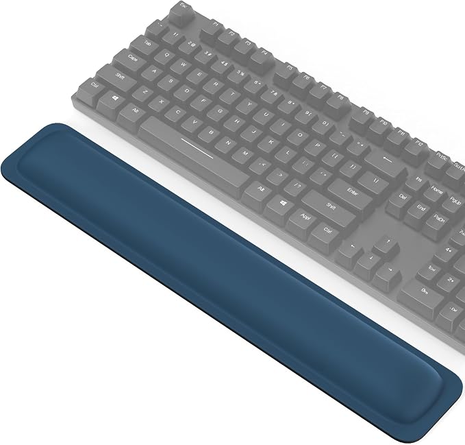 TECKNET Wrist Rest for Computer Keyboard Ergonomic, 1 in Thick, 17x3.3 in | Thicken Memory Foam, Typing Pain Relief, Wrist Support Pad for Keyboard, Comfort for Home/Office/Work, Anti-Slip Rubber Base