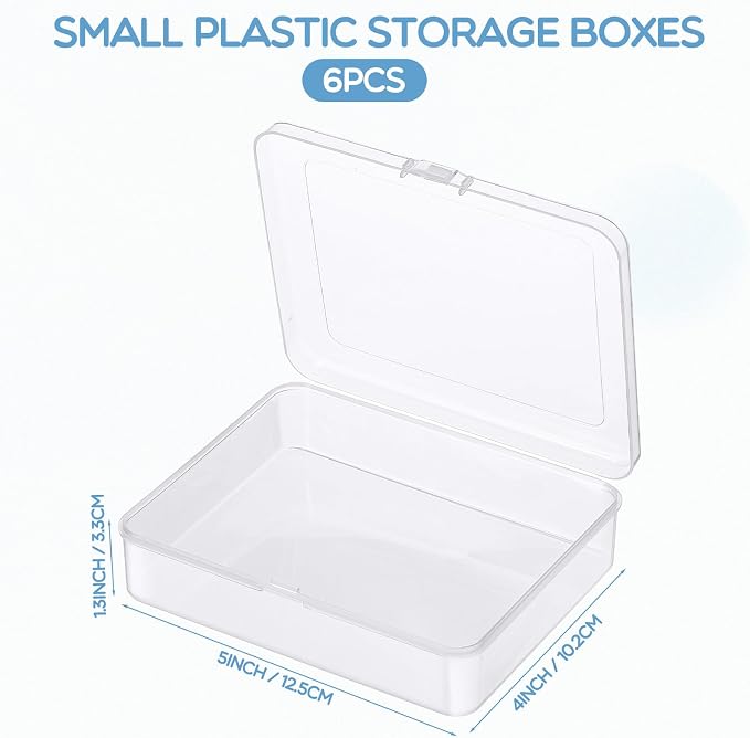 Jetec 30 Pieces Mini Plastic Clear Beads Storage Containers Box for Collecting Small Items, Beads, Jewelry, Business Cards, Game Pieces, Crafts (5 x 4 x 1.3 Inch)