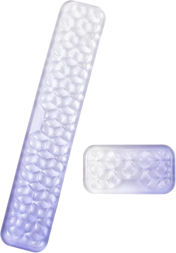 Gel Keyboard and Mouse Wrist Rest Set – Water Ripple Wrist Rest for Computer Keyboard 60%/68%/75%, Comfort & Support for Typing and Gaming (Purple Gradient)