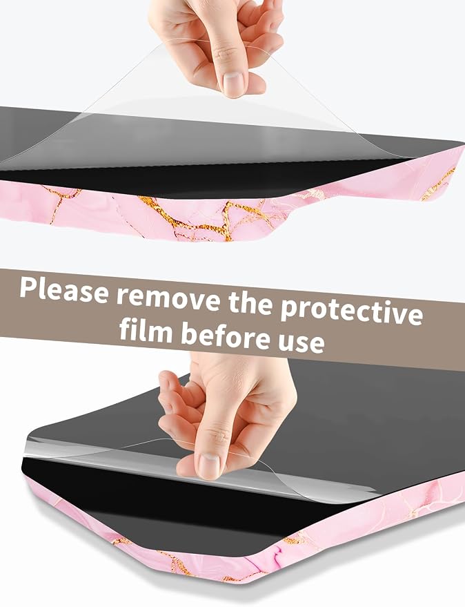 3-in-1 Ergonomic Keyboard Stand with Wrist Rest & Mouse Pad Set,Pink Marble | Comfy Keyboard Riser Holder Soft Mousepad with Massage Design, Memory Foam and Non-Slip PU Base for Pain Relief