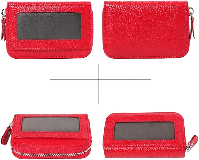 Women's RFID Blocking 12 Slots Credit Card Holder Leather Accordion Wallet