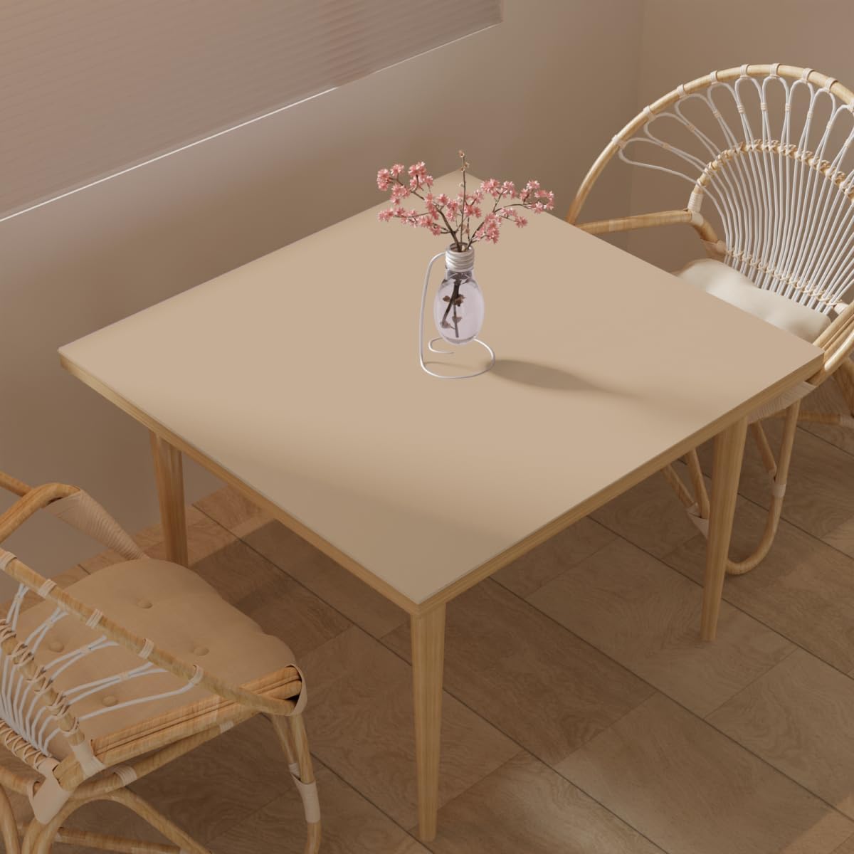 Leather Table Cover,1.8mm Thick,40x40 Inch Table Protector,Table Protector for Dining Room Table,Dining Table Cover,Table Cover Protector.(Light Brown+Gray,40x40)