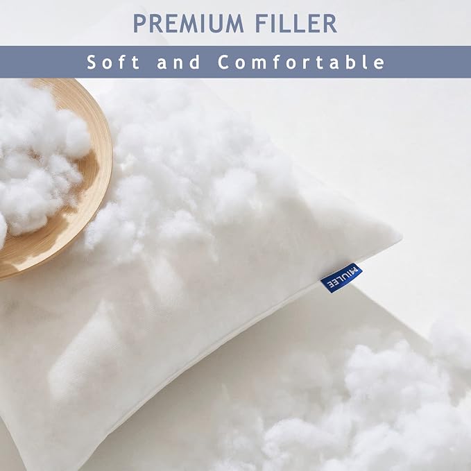 MIULEE Pillow Insert 12x22 Inch Decorative Rectangle Throw Pillow Inserts | Premium Fluffy Pillow Forms Sham Stuffer for Sofa Couch Living Room