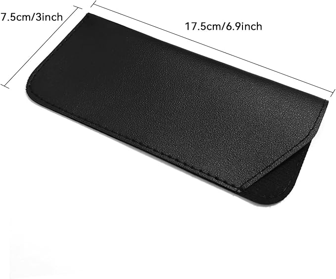 Glasses Cases, 6 Pcs Leather Reading Eyeglasses Case Slim Soft Sunglasses Pouch Spectacles Storage Bag for Women Men Kids