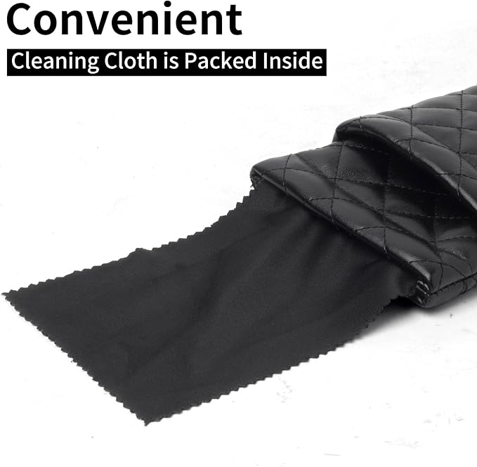 Face Shadow Double Glasses Case Soft Eyeglass Case For Women Men Squeeze Top Sunglasses Case With Cleaning Cloth