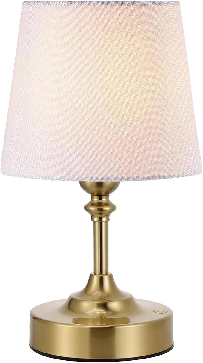 Kakanuo Mini Cordless Table Lamp Gold - 1 Pack 4000mAH Battery Operated Lamp for Decor, 3000K Stepless Dimming Touch Control Rechargeable Lamp for Bedroom, Dining Table, Counter, Living Room