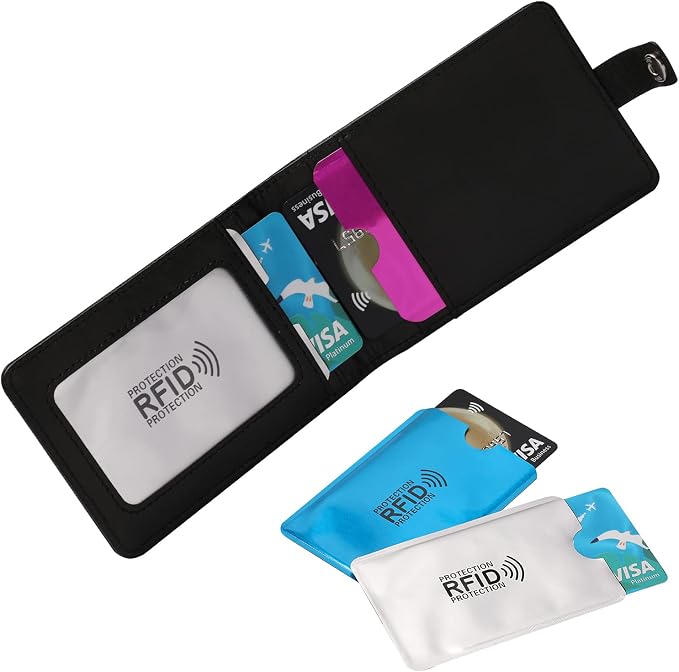 Schembo 16 RFID Blocking Sleeves Set (12 Colorful Credit Card Protector RFID Blocking Sleeve & 4 RFID Passport Holder). Effectively Protect Your Credit, Debit, and ID Cards From Electronic Theft.