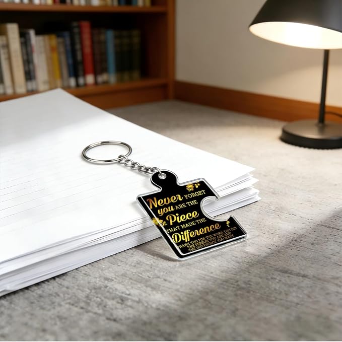 Team Appreciation Gifts Bulk Thank You Keychains for Coworkers | Gift Set for Employee, Staff, Teachers, Teamwork Puzzle Piece Keyring, Acrylic