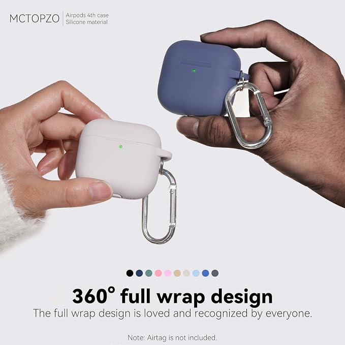 for AirPods 4 Case 2024 with Cleaner Kit & Keychain-Lavender | Silicone Protective Cover for Apple AirPods 4th Generation Case,for Women Men,One-Piece Design,Shockproof,Dust Proof