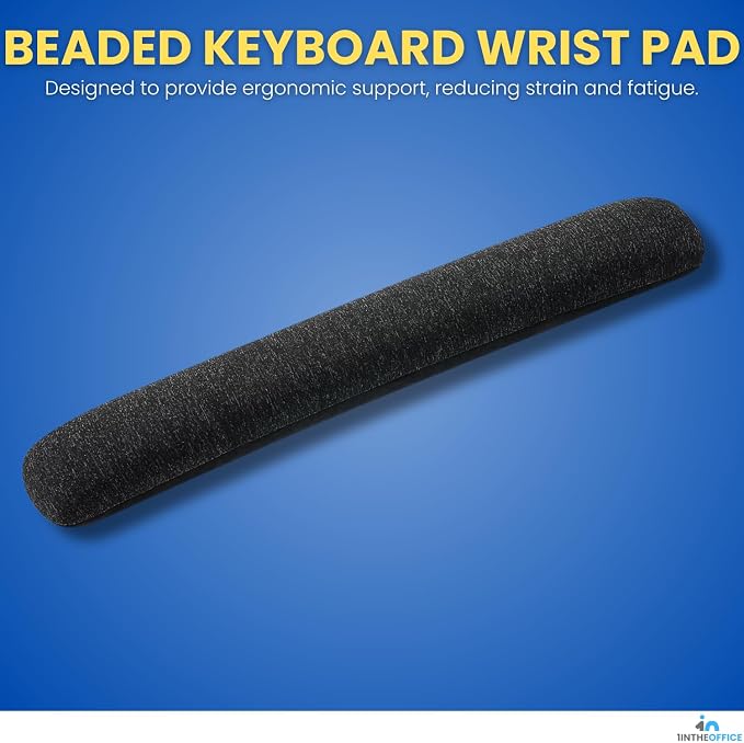 1InTheOffice Beaded Keyboard Wrist Rest Pad, Black/Gray