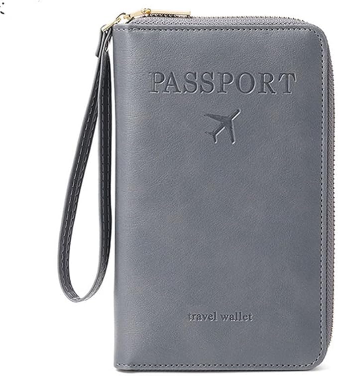 Passport Holder for Travel Women and Men RFID Blocking Passport Holder with Zipper Multi-functional Passport Wallet Passport Case Passport cover Travel Essentials