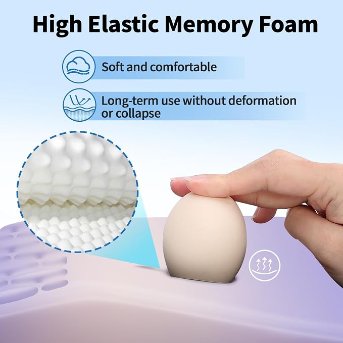 YIWEI Ergonomic Mouse Pad with Wrist Rest for Carpal Tunnel Pain Relief | Memory Foam Wrist Support,Non-Slip Rubber Base, Keyboard Computer Mousepad,Lycra Cloth Surface,Gaming Home Office