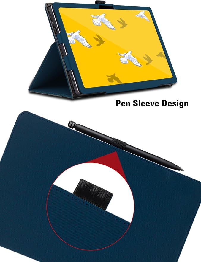 Case for Wacom MovinkPad 11 11.45 inch, Wacom MovinkPad 11 Tablet Case, Folding Stand Protective Cover with Pencil Holder and Wrist Strap, Full Protection. (Blue)