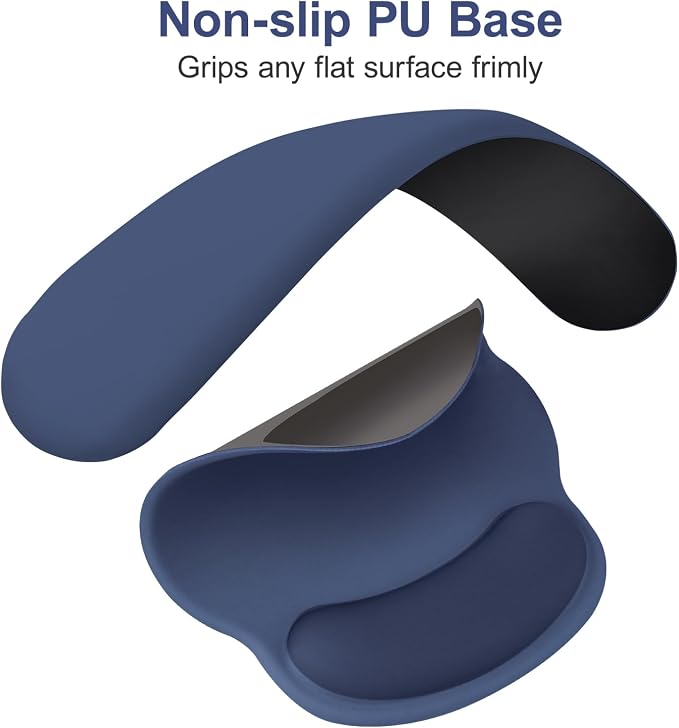 MOSISO Wrist Rest for Mouse Pad Set, Large Gaming Deskpad, Navy Blue | Circle Curved Mousepad&Keyboard Wrist Rest&Coaster, Ergonomic Non-Slip Mousepad&Easy Typing Pad with Silicone Lining