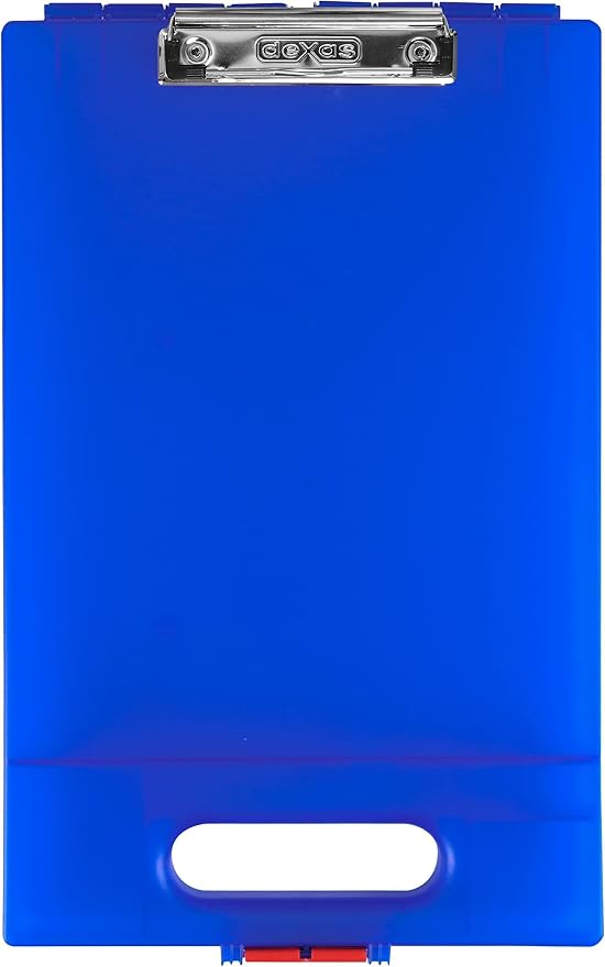 Dexas Clipcase Storage Clipboard with Handle, Blue (Pack of 12)