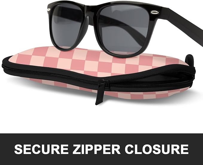 Sunglasses Soft Case, Ultra Light Portable Neoprene Zipper Glasses Case for Men Women