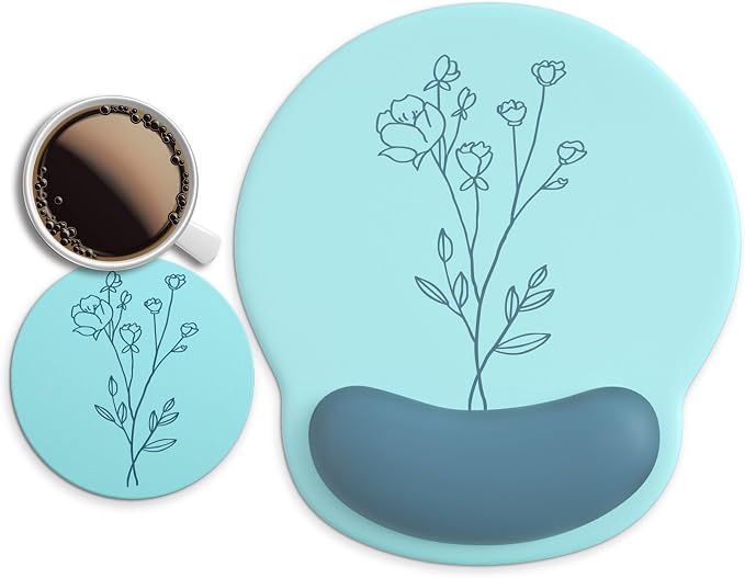 Ergonomic Mouse Pad with Wrist Rest Support,Gel Mouse Pads for Desk | Big Mousepad With Coaster Non-slip & Pain Relief for Computer, Home&Office Desk Decor